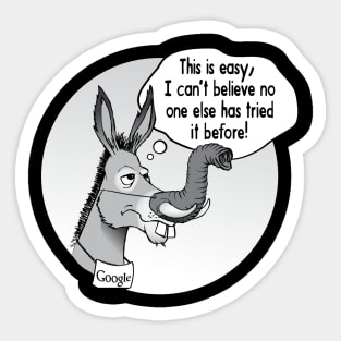 Funny and Goofy Donkey Elephant Nose Animal Joke Sticker